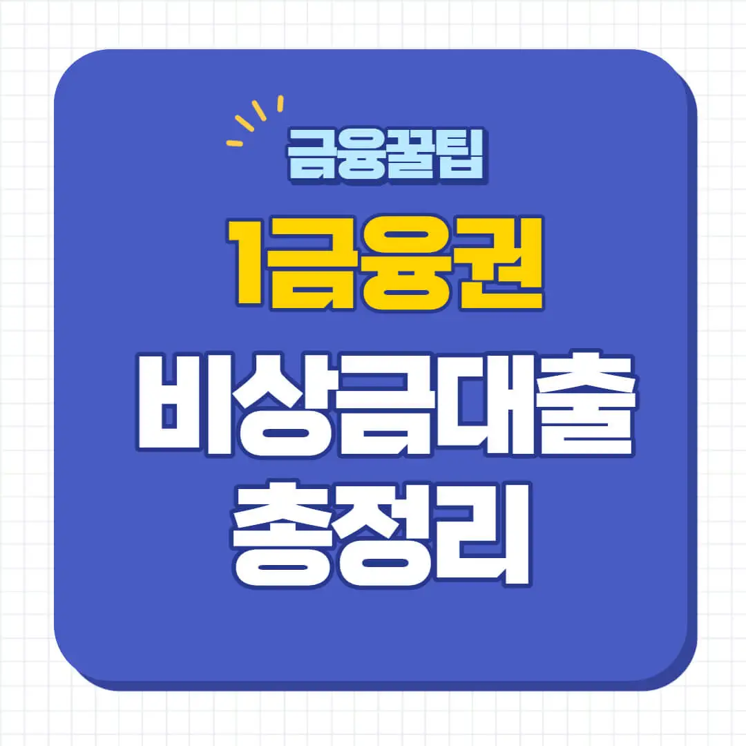 1금융권 비상금 대출